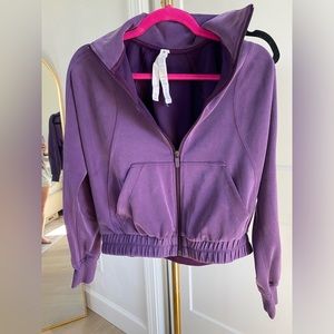 Brushed softstream funnel neck zip up